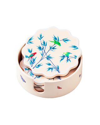 BOÎTE ET SOUS-VERRES EN LAQUE