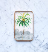 Plateau émaillé Cocotier avec motif palmier exotique