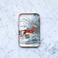 "Plateau émaillé Gazelle - Motif gazelle et nanguier en émail artisanal"