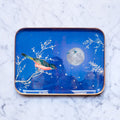 "Plateau émaillé demi-format Clair de Lune - Motif nocturne poétique 20x27 cm en émail artisanal