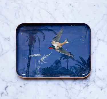 Plateau émaillé demi-format  "Hirondelle"