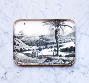 Plateau émaillé demi-format  "Mékong"