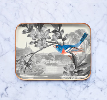 Plateau émaillé demi-format  "rêveries"