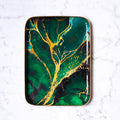 "Plateau émaillé demi-format Amazone - Motif tropical amazonien 20x27 cm en émail artisanal"