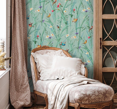 French Garden wallpaper cream background