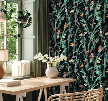 Papier peint Le Jardin français fond noir