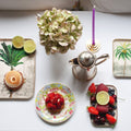 ambiance Plateau émaillé Cocotier avec motif palmier exotique