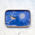 "Plateau émaillé Clair de Lune - Motif nocturne poétique en émail artisanal"