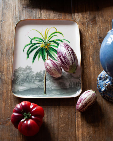"Plateau émaillé Cocotier - Format 20x27 cm en émail premium"