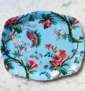 Plateau rococo Fleurs des îles en bois stratifié de bouleau avec motif floral tropical