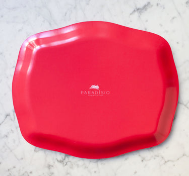 Plateau rococo Fleurs des îles présenté en mise en scène décorative