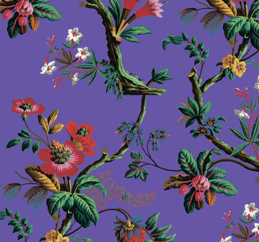 Parma colored island flower wallpaper