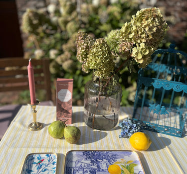 Plateau émaillé demi-format  "Le prince jardinier"