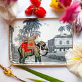 "Plateau émaillé Maharadja - Vide poche décoratif 20x27 cm en émail premium"