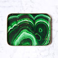 "Plateau émaillé demi-format Malachite - Motif malachite vert 20x27 cm en émail artisanal"