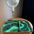  "Plateau émaillé Malachite - Duo de plateaux en ambiance décorative"