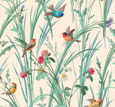 French Garden wallpaper cream background