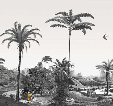 Panoramique sur les rives du Mékong en noir et blanc