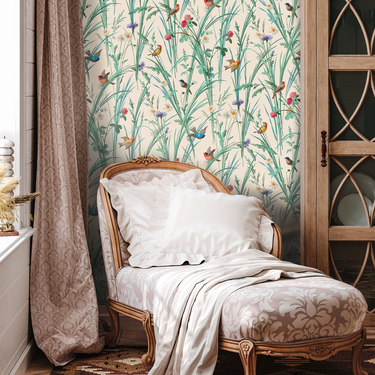 Papier peint Le Jardin français fond crème