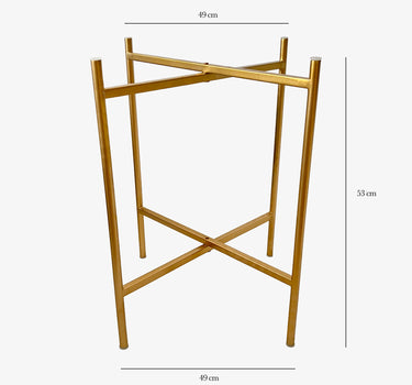 Piètement pour table d'appoint en métal or plateau Méditerranée