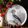 "Plateau décoratif Huppe scène tropicale oiseau huppé jungle luxuriante"