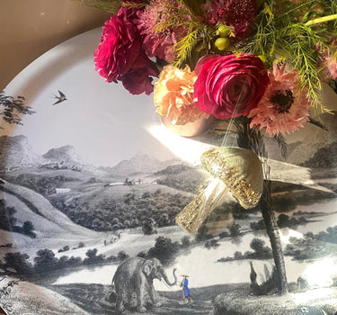 Piètement pour table  d'appoint en métal or plateau Mékong