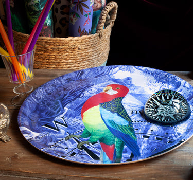 Parrot and compass rose tray