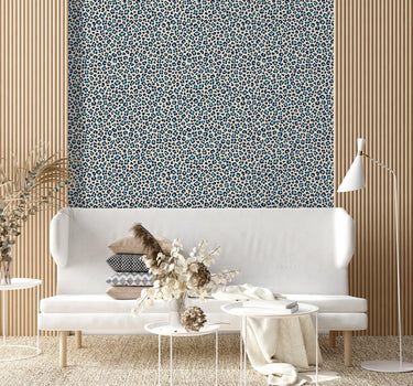 Madeleine wallpaper in turquoise blue color